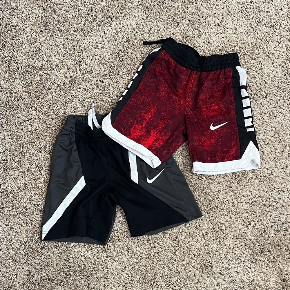 Nike Kids' Red and Black Shorts Duo